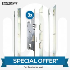 VAN STOCK: 3x Simplefit 4 Roller Door Locks with Non-Handed One Piece Keep 28mm, 35mm & 45mm Backset